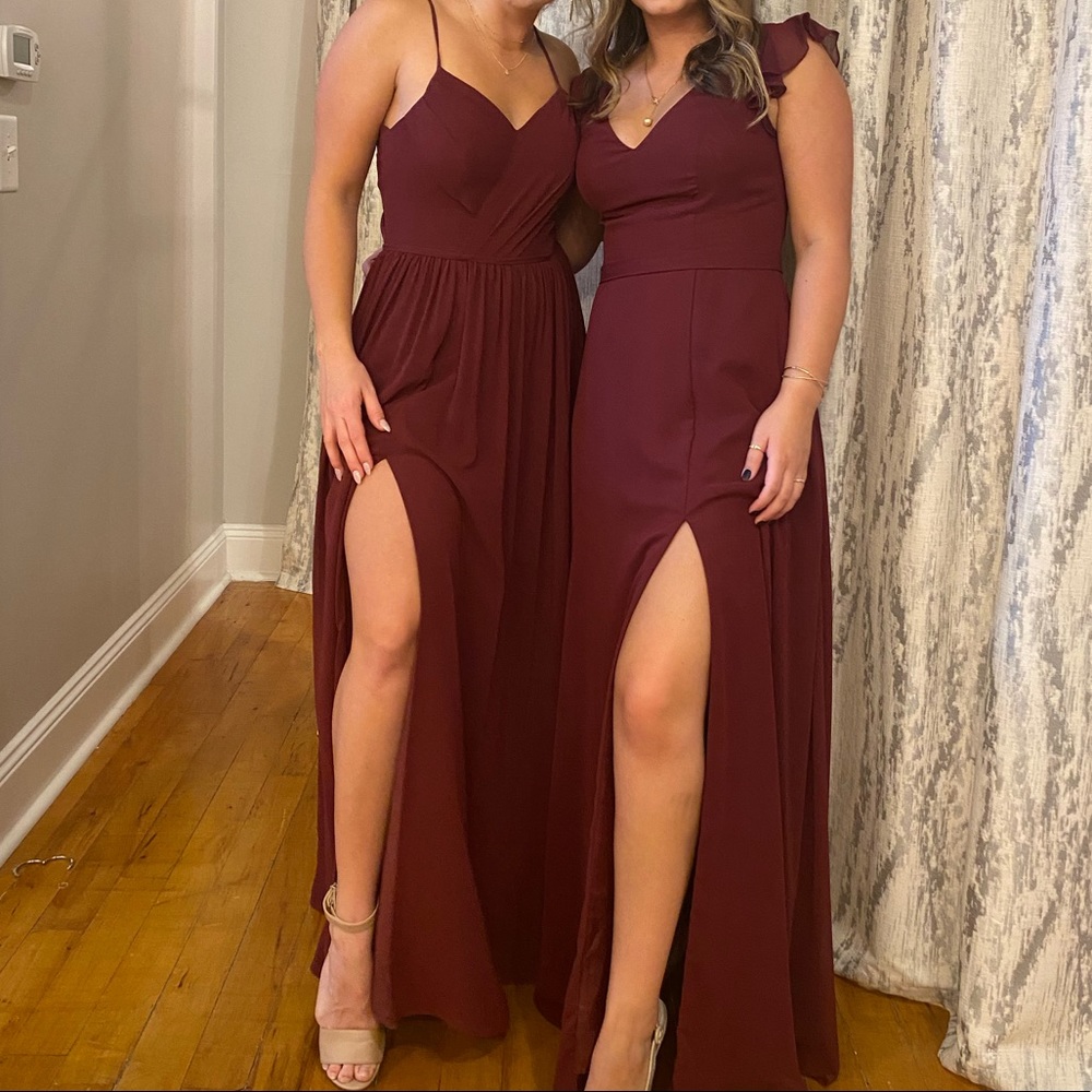 Burgundy Azazie dress